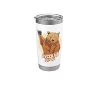 Oso Ruso Con Dicha Alma Rusa Para Rusos Rusia Vaso térmico de acero inoxidable de doble pared