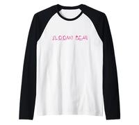 Oso sombrío Travieso Grizzly Abstracción Rosa Texto Anime Camiseta Manga Raglan