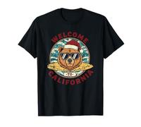 Oso Surfista Navideño - Welcome to California Diseño Camiseta