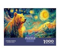 Oso Under Starry Sky 1000 Piezas PuzzleOso Van Gogh Rompecabezas Inteligentes Challenge Puzzle Adultos Y Niños +14 Años Colores Variados52x38cm/1000pcs