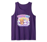 Oso Unicornio Purple Up for Military Child Month Camiseta sin Mangas
