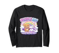 Oso Unicornio Purple Up for Military Child Month Manga Larga