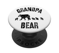Oso vintage para abuelo con 4 cuatro cachorros, regalo para abuelo PopSockets PopGrip Adhesivo