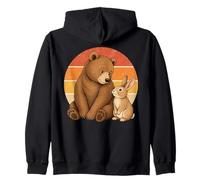 Oso y Conejito, Mejores Amigos, Linda Amistad Entre Animales Sudadera con Capucha