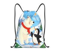 Oso Y Pingüino En Un Paisaje Nevado Unisex Bolsa De Gimnasio Ligera Mochilas Deportiva Gran Capacidad Bolsa De Deporte Para Fútbol Senderismo Baloncesto Viaje