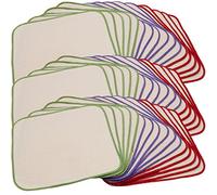 OsoCozy - Toallitas de franela para bebé, reutilizables y lavables, ahorran dinero, paquete de 15 unidades, 100% algodón, suaves y duraderas, costuras exteriores coloridas, 8 x 8 pulgadas cada una -