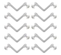 OSOLADY 10 clips de acero al carbono para estantes de vidrio, soporte de conexión de panel resistente de 2 orificios para 8-10 mm, excelente sujetador de tabiques para muebles, estantes de