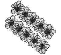 OSOLADY 10 Parches Bordados para Coser, Flores de Encaje en Organza Negra, Apliques DIY para Ropa, Accesorios de Costura, Decoración de Vestidos, Faldas y Bolsos, Paquete de 10 Unidades