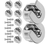OSOLADY 10 Piezas de Conectores de Leva para Muebles en Aleación de Zinc y Hierro Tornillos, Soporte Resistente para Armarios y Cómodos Desmontajes en Estanterías