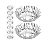 OSOLADY 100 Moldes Desechables para Tartaletas de Huevo de Aluminio, Bandejas para Hornear Pudín y Cupcakes, Mini Moldes para Repostería Casera, Aptos para Horno y Vapor, Uso Doméstico