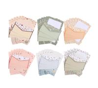 OSOLADY 12 juegos de sobres y papel de carta con estampado floral - Papelería vintage tamaño A5 con flores y sobre para invitaciones, felicitaciones navideñas y regalos de