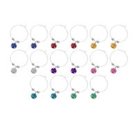 OSOLADY 16 Anillos para Marcar Copas de Vino Diamante, Marcadores de Vidrio Reutilizables para Fiesta, Identificadores de Copa Decorativos para Reuniones y Celebraciones