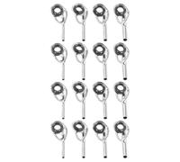 OSOLADY 16 Piezas Kit de Reparación de Puntas de Caña de Pescar, Anillo Guía para Caña de Pescar, Acero Inoxidable Inserto Cerámico, Plata, Diámetros Interiores 0.9mm, 1.2mm, 1.4mm