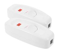 OSOLADY 2 Piezas Interruptor Lámpara Mesita de Noche Interruptor de Lámpara en Línea Gw320 Plástico y Núcleo de Cobre Blanco 10 a 250 V Luz Indicadora Dormitorios y Salones