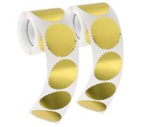 OSOLADY 2 Rollos de Pegatinas Adhesivas de Sello 50 Mm, Etiquetas Dentadas Plateadas Autoadhesivas para Certificados, Medallas y Diplomas, Uso en Oficina y Manualidades