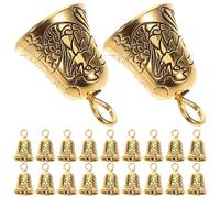 OSOLADY 24 campanillas pequeñas de Metal - Mini Campanas Doradas Decorativas para Manualidades, decoración de Bodas y Festivales, Kit de sonajeros para Collares de Mascotas, 1,5 x 1 cm / 0,6 x 0,4