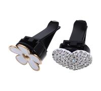 OSOLADY 2piezas Difusor De Ventilación Para Automóvil Forma De Corazón y Flor Clip Decorativo Aromático Para Modelos De Coches