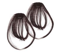 OSOLADY 2piezas Extensiones Cabello Postizo Flequillo Falso Clip Accesorio Cabello Mujer