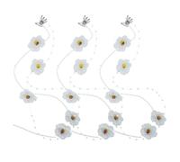 OSOLADY 3 pares de borlas para el cabello para mujer - Cadena para el cabello con borla y pinza de - Adorno para la cabeza con flor de margarita, pinzas de perlas de imitación para peinados de