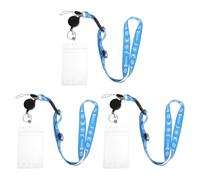 OSOLADY 3 piezas de cordón para crucero - Portatarjetas de identificación de PVC con cordón retráctil desmontable, estuche para tarjeta de acceso a cruceros para adultos, playa y piscina