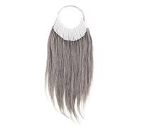 OSOLADY 30 muestras de cabello humano para entrenamiento en coloración. Tiras de prueba de estilismo realistas para uso en salones de belleza. 70% gris oscuro, 30% blanco.