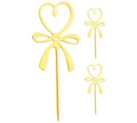 OSOLADY 3piezas Palitos para Mezclar Cera de Acero Inoxidable con Decoración de Lazo Varillas Agitadoras Duraderas para Sellado y Mezcla de Cera Utensilios de Cocina y Reutilizable