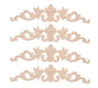 OSOLADY 4 apliques decorativos sin acabado - Calcomanías centrales para muebles sin pintar - Placas decorativas de esquina para decoración de armarios y techos - Proyecto de bricolaje para el hogar
