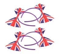 OSOLADY 4 Diademas Lazo de Satén con Bandera Británica para Mujer y Niña, Accesorio Versátil que Mantiene la Forma Adecuado para Fiestas y Eventos Variados