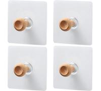 OSOLADY 4 Ganchos Adhesivos de Madera sin Perforación para Pared, Ganchos Decorativos para Colgar Ropa, Toallas y Sombreros, Tamaño Pequeño para Dormitorio, Baño y Cocina