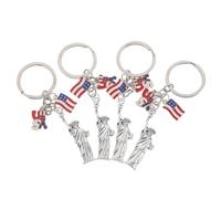 OSOLADY 4 llaveros del Día de la Independencia 2026, con la Estatua de la Libertad y la bandera de . UU., llaveros metálicos, recuerdo para fiestas del 4 de julio, souvenir turístico estadounidense