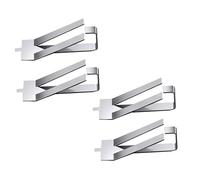 OSOLADY 4 Piezas Clip para Cama de Cristal, Clips Giratorios de Resorte para Cama de Vidrio, Acero Inoxidable, Plata, Fijación Estable y Superficie Lisa para Plataforma de Vidrio