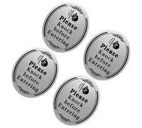 OSOLADY 4 Piezas de Calcomanías de Seguridad para Puerta Aviso Por Favor Golpee Antes de Entrar', Ideales para Uso en Hogar y Oficina