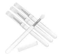 OSOLADY 4piezas Aplicadores De Labios De Silicona Mango Ergonómico y Cabeza Transparente Herramientas De Maquillaje Reutilizables Para Labios y Ojos