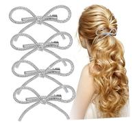 OSOLADY 4piezas Rhinestone Hair Bows Clips Para Mujeres y Niñas Accesorios Elegantes Para Cabello Eventos y Prom Diseño Lindo y Versátil