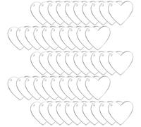 OSOLADY 50 Llaveros Portátiles de Corazón en Acrílico Blanco para Proyectos DIY Diseño Conveniente y Práctico para Manualidades Personalizadas
