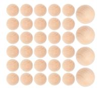OSOLADY 50 Piezas Cuentas de Madera Sencillas Bolas Redondas de Madera de Loto 25mm sin Agujero para Manualidades Diy, Pintura y Decoración del Hogar