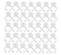 OSOLADY 500 Piezas Anillos Desechables para Pegamento y Pigmentos Unidades Soportes Plásticos Pequeños para Tatuajes Microblading y Extensiones de Pestañas Diseño sin Divisores para