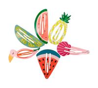 OSOLADY 6 Piezas Clips para Cabello para Niñas Pinzas de Metal Adorables con Diseño de Frutas y Concha Accesorios para Cabello Coloridos y Antideslizantes