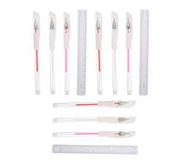 OSOLADY 9 rotuladores para microblading de cejas - Rotulador para tatuajes rosa/rojo/blanco - Herramientas para marcar la posición del maquillaje de cejas con tarjetas