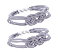 OSOLADY Abrazaderas Magnéticas para Cortinas Nudo Chino, Set de 2 Piezas, Color Gris, Soporte sin Perforación, Sujetadores Decorativos Prácticos para Sala, Dormitorio y Oficina