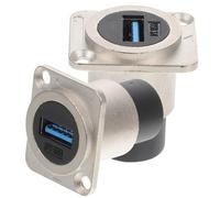 OSOLADY Adaptador USB 3.0 para Montaje en Panel, Conector D Tipo Pasacables Ip67, Acoplador Mamparo Zinc Fundido, 2 Piezas para Transferencia de Datos y Uso en Electrónica