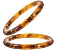 OSOLADY Asas de Resina Redondas 10 Cm, Juego de 2 Piezas Color Ámbar, Accesorios para Bolsos Diy, Asas Decorativas para Bolso Niña, Repuesto para Carteras de Mano Artesanal