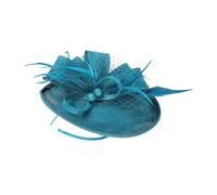 OSOLADY Banda Cabello Flores Azul Lago y Velo para Mujer en Fiestas y Banquetes Elegante Accesorio Pelo
