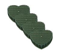 OSOLADY Barro Floral en Forma de Corazón Ventosas 4 Piezas para Arreglos Secos y Decoración de Bodas en Casa o Tienda, Bloques de Alta Densidad para Arte Floral DIY