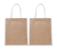 OSOLADY Bolsa de Mano de Arpillera 2 Unidades 25X29X15 CM para Bodas y Ocasiones Obsequios Bolsa Ecológica Reutilizable para Compras