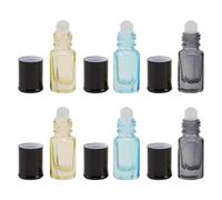 OSOLADY Botellas Roll-on Rellenable para Aceites Esenciales y Perfumes, 6 Piezas de Vidrio de 3 Ml, Fácil de Llenar y Portátil para Viaje o Bolso Color Aleatorio