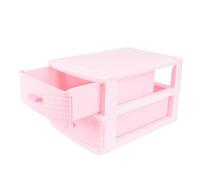 OSOLADY Caja de Almacenamiento para Cosméticos Tipo Cajón de Plástico Rosa, Tamaño Mediano, 2 Capas, Organizador para Dormitorio y Escritorio, Estuche Funcional para Maquillaje y Joyería