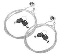 OSOLADY Candado De Cable De Seguridad para Portátil 1.2 m 2 Unidades para Computadoras y Tablets Llave, Antirrobo Flexible, Compatible Oficina y Viaje, Color Negro Reforzado