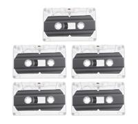 OSOLADY Casetes Vacíos de 30 Minutos Estuche Rígido Transparente, Cinta de Casete Ruido para Grabación de Voz Portátil, Paquete de 5 Unidades para Enseñanza y Fiestas Retro