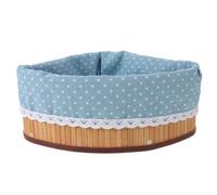 OSOLADY Cesta esquinera para estante - Caja de almacenamiento triangular tejida con revestimientos para organizar estantes - Práctica cesta organizadora esquinera de bambú para el hogar